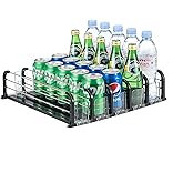 Yedyoi Drink Organizer for Fridge, Soda Can Organizer for Fridge, Self-Pushing Glide Drink Dispenser for Refrigerator-Holds up to 25 Cans Black (5 Rows)