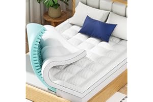 BEDELITE Queen Mattress Topper Dual Layer 4 Inch Memory Foam Mattress Topper, 2 Inch Pilow Top Mattress Pad and 2 Inch Premiu