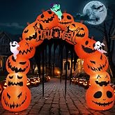 MGparty 10FT Halloween Inflatables Pumpkin Archway | Built-in LED Lights, Blow Up Halloween Yard Decoration for Outdoor Indoor Garden Lawn Party