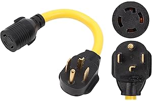 ONETAK NEMA 14-30P to L14-30R 120V/240V 30 Amp 4 Prong Male Plug to Twist Lock 4 Prong Female Outlet Receptacle Welder Generator Dryer EV Charger Power Cord Adapter Adaptor