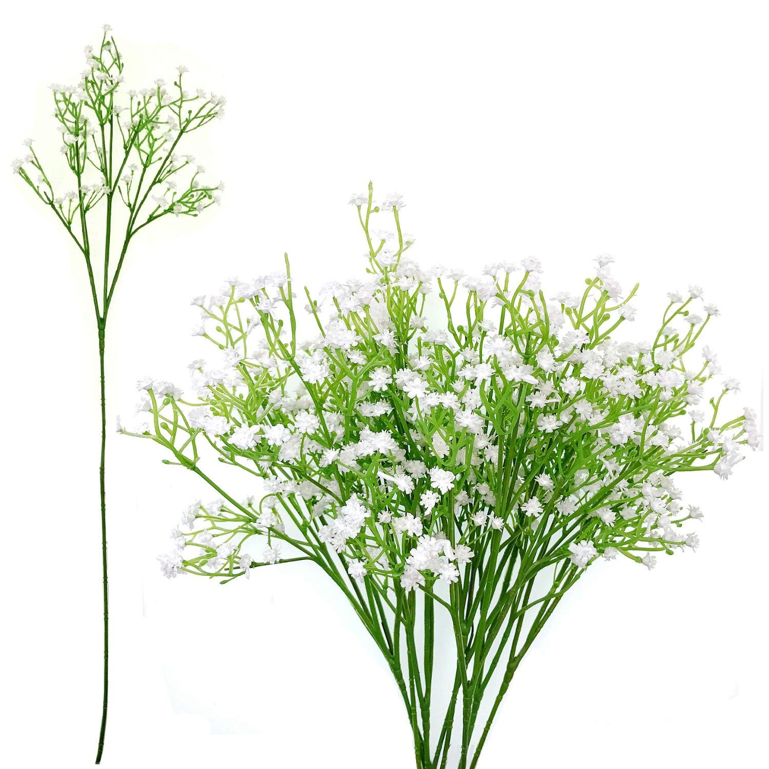 JZK 9 x Stems 27 branches of white baby’s breath artificial flowers fake gypsophila flower bouquets wedding decorations table centerpiece decor