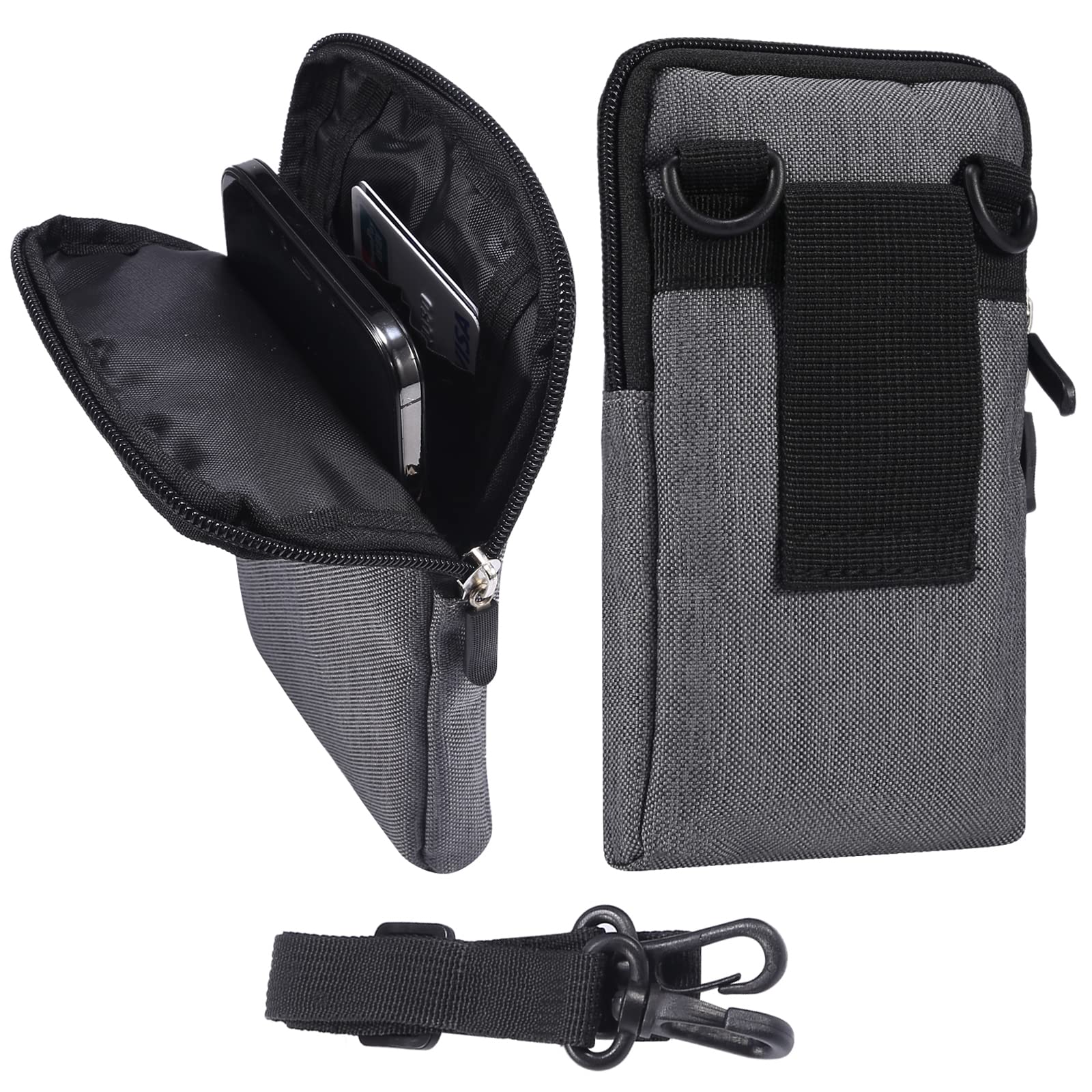 Cell Phone Holster with Belt Loop Men, Vertical Waist Pouch for Men Travel, 6.7" Men Vertical Belt Pouch Case with Clip Women Small Cell Phone Pouch Crossbody Shoulder Messenger Bag Hiking Waist Packs