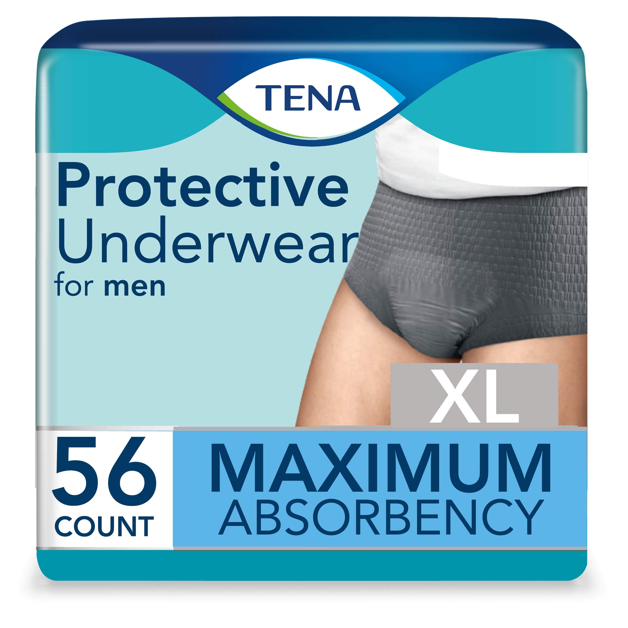 Tena Proskin Maximum Absorbency Incontinence Underwear for Men, XLarge, 56 Count