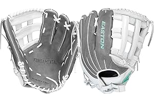 EASTON Fundamental Fastpitch Softball Glove, 13", LHT, Outfield Pattern, H Web, FMFP13