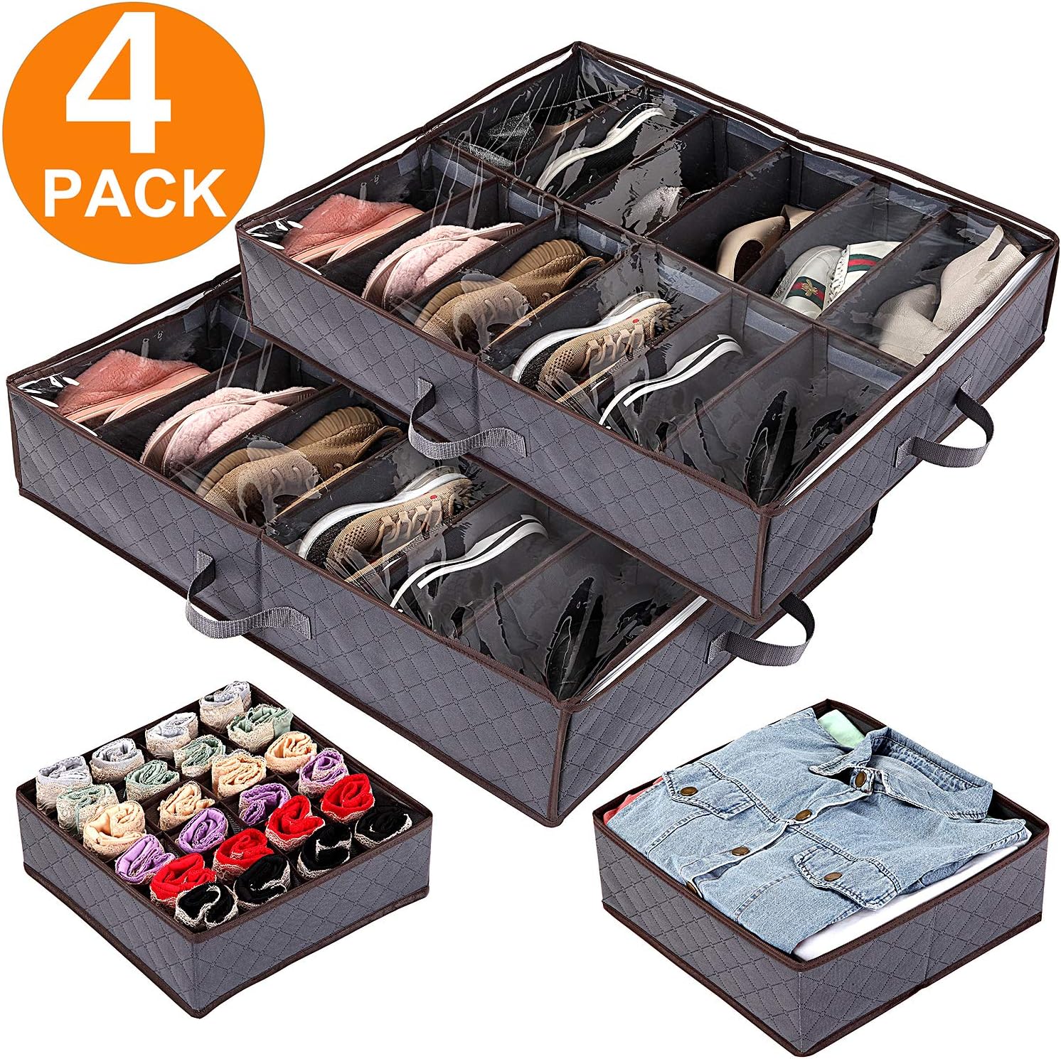 Anyoneer Under Bed Shoe Storage, drawer organizers, Sturdy