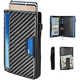 Slim Wallet for Men with Pop Up Card Holder 9-13 Cards, Bifold Minimalist Smart Wallet RFID Blocking Credit Card Holder with ID Window & Stretchable Cash Slot Compact Metal Aluminum Card Case