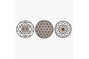 Sacred Geometry Wood Wall Art Decor, Mandala Wall Art, Geometric Wooden Wall Decoration, 3 Piece Sacred Geometry Wall Art, Li