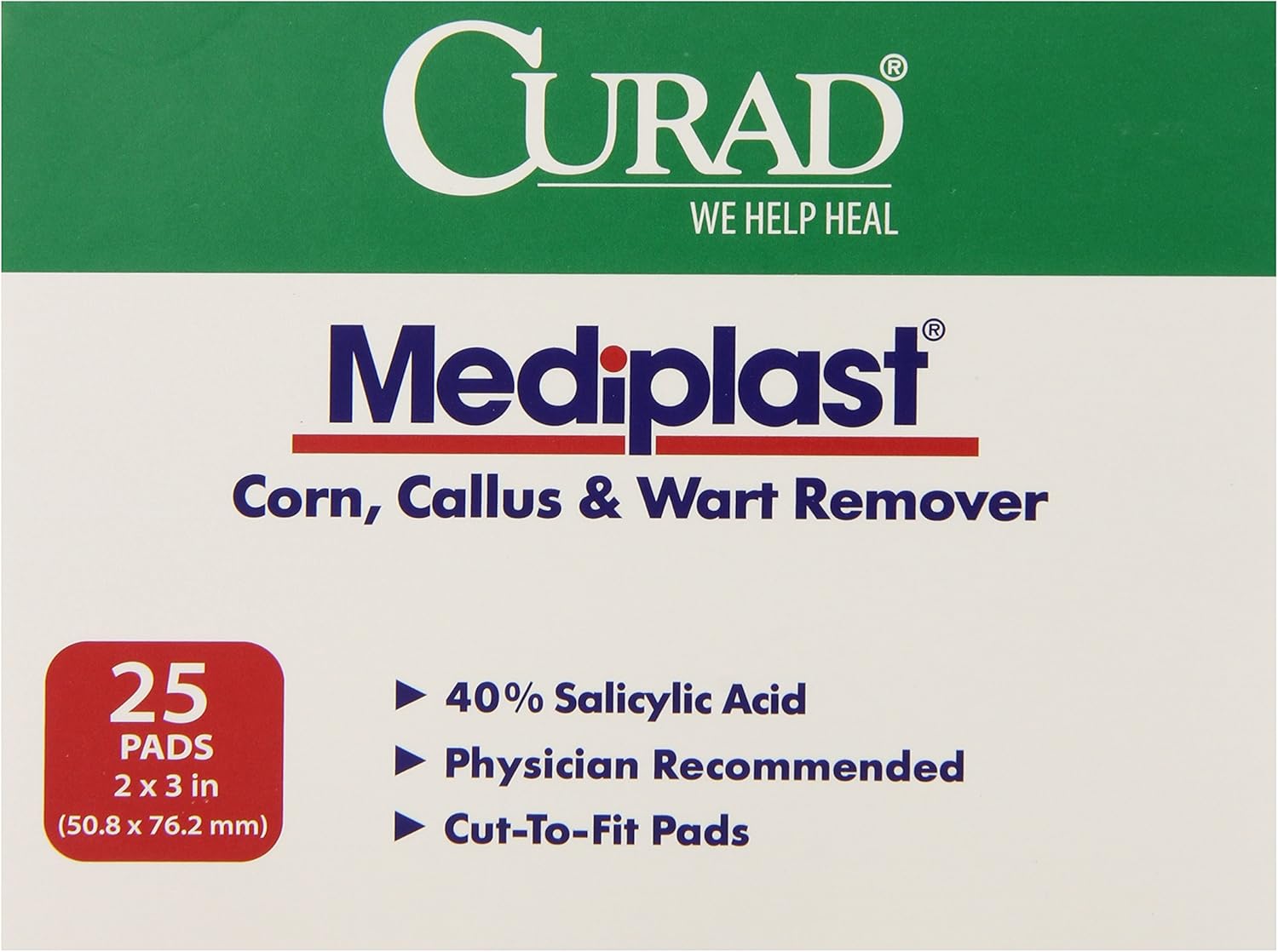 Medline Pad Mediplast Wart Curad 2 Inch x 3 Inch, 150 Count: Health & Personal Care