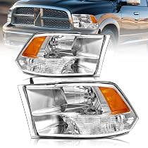 Pair Of Chrome Halogen Headlight Assemblies For 2011-2018 Ram 1500 2500 3500 4500 5500