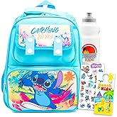 Lilo and Stitch Backpack Purse Set - Bundle of 12" Mini Bag, Bottle, Stickers, More | Disney Lilo & Stitch Schools Supplies for Toddler Girls, Kids