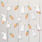 Cheerland Bunny Garland Easter Party Decorations Cute Rabbit Carrot Banner Hanging Streamers for Birthday Baby Shower Classroom Home Office Decor Garden Pet Animal Spring Tea Party Supplies 2pcs