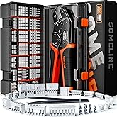 SOMELINE Crimp Tool Connector Kit, JST-SH 1.0mm/PH 2.0mm Connector Set, 21 Types of Connectors, 32-22 AWG Ratcheting Crimper for JST Molex TE 1.0mm/1.25mm/1.5mm/2.0mm