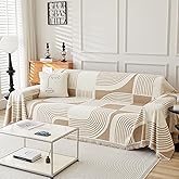 WEYOND Boho Couch Cover Sofa Covers Washable, Chenille Couch Covers for 3 Cushion Couch Sofa Pet Friendly, Bohemian Sofa Slipcovers for Sectional Sofa, Loveseat, 2 3 4 Seater (71" x 102", Khaki)