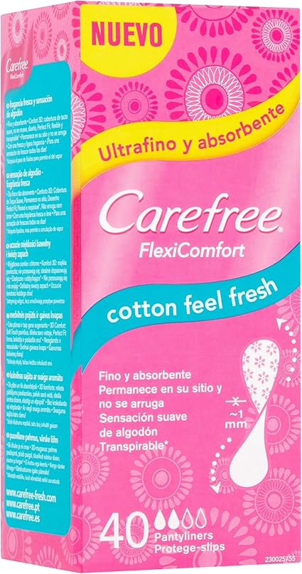 CAREFREE protege slips flexiconfort cotton fresh caja 40 uds: Amazon.es: Belleza