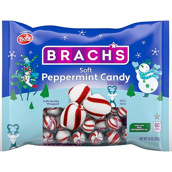 BRACH’S HOLIDAY SOFT PEPPERMINT CANDY, 10OZ