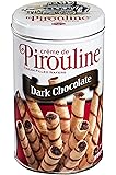 Pirouline Rolled Wafers, Cr&egrave;me filled Dark Chocolate 14oz tin (pack of 6)