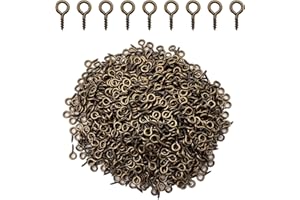 IDEALSV 1000 Pcs Small Eye Pins Screws Jewelry Making Eyelets Pins for Craft Bronze 10 x 5mm