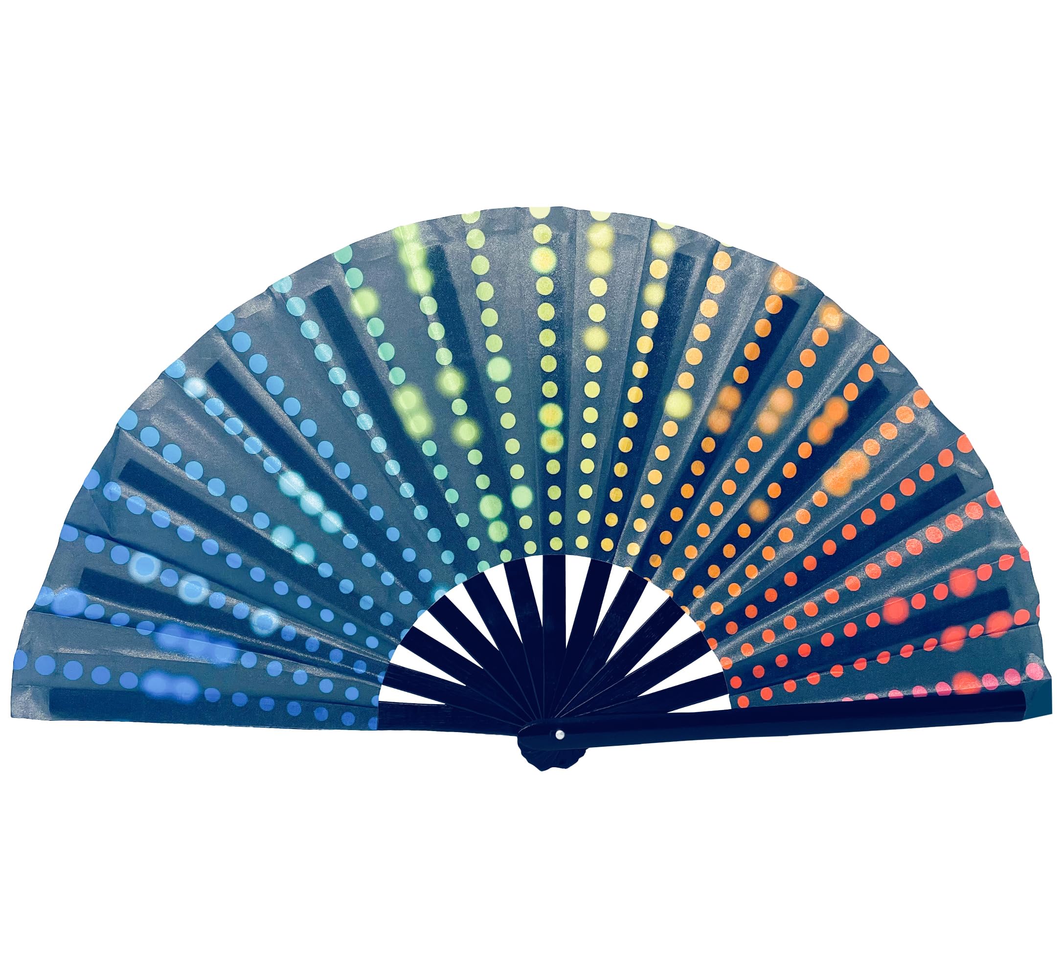FANSOF.FANS Large Rave Folding Handheld Chinese/Japanese Fan Women Girls Rave Accessories for Music Festivals Burlesque Pride Outfits Clack Fan (Retro)