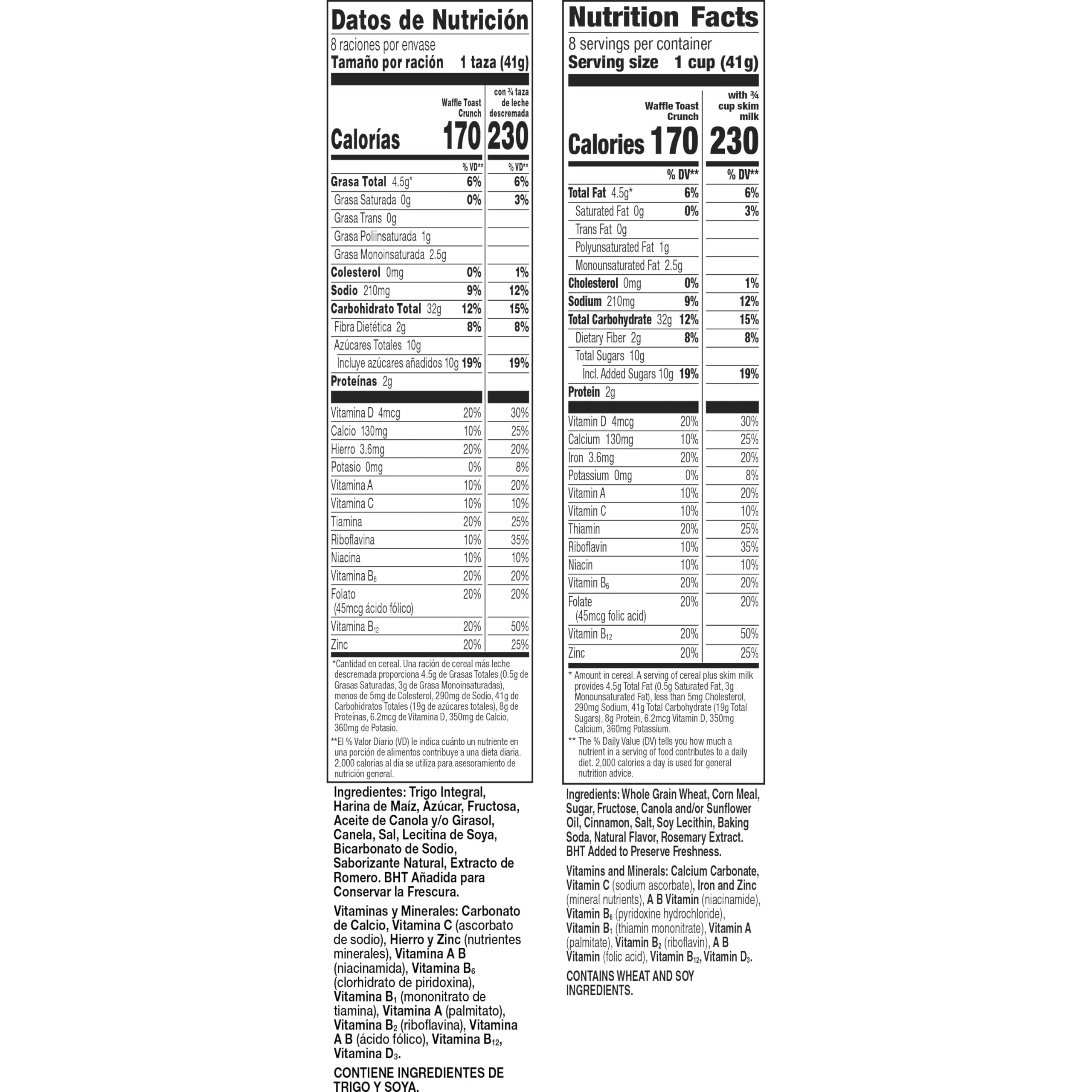 Cinnamon Toast Crunch Waffle Breakfast Cereal, Crispy Cinnamon Cereal, 11.6 oz