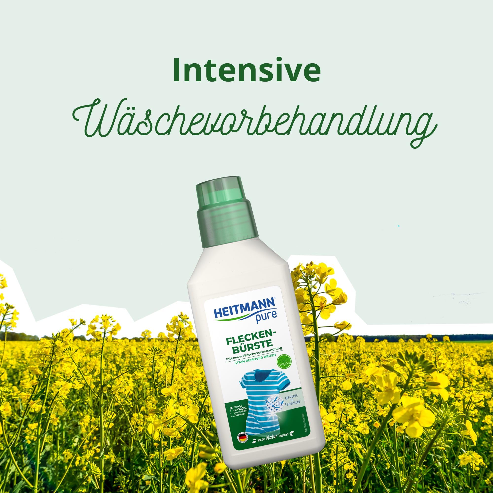 HEITMANN pure Fleckenbürste | Veganer Flecklöser mit praktischem Bürstenkopf | Ideal für Kragen und Manschetten | 250 ml 5