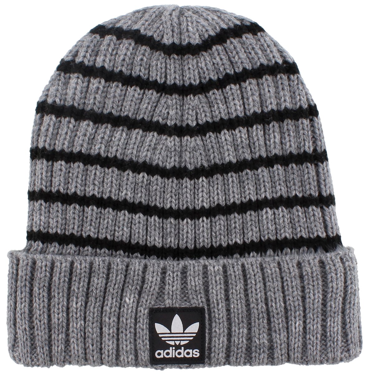 adidas Men's Originals National Knit Beanie, Heather Grey/Black, One