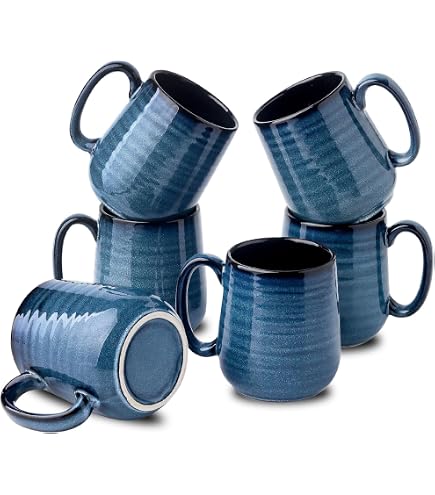 Amazon.com | Ceramic Mugs 12oz,Set of 6,Large Ceramic Coffee Mugs for Men,  Women, Dad, Mom, Coffee cups,Modern Coffee Mugs With Handle For Tea,Latte,Cappuccino,Cocoa.  (6 Pack): Coffee Cups & Mugs
