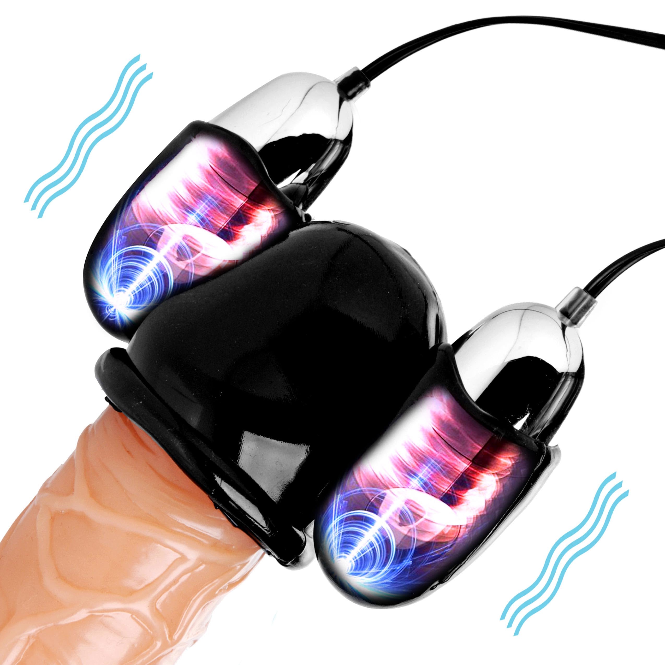 Trinity Vibes Targeted Bullet Teaser | Stretchable TPE Sleeve with Dual MultiSpeed Vibrating Bullets & Wired Remote | Designed for External Stimulation | Compact & TravelFriendly | Black