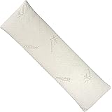 Snuggle-Pedic Full Body Pillow - Shredded Memory Foam, Bamboo Cover - Long, Hypoallergenic, Firm Hug Pillows For Side and Bac