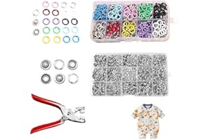 Snap Button Kit 1000‑Piece Metal Fastener Set with 9.5mm Caps, Press Plier & Storage Boxes, DIY Repair & Sewing Accessory for