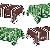 PIXHOTUL Football Tablecloth Football Party Decorations Plastic Touchdown Table Cover Football Print Table Decor for Football Theme Birthday Party Football Gameday Tailgate Party 51 X 86in, 4 Pack