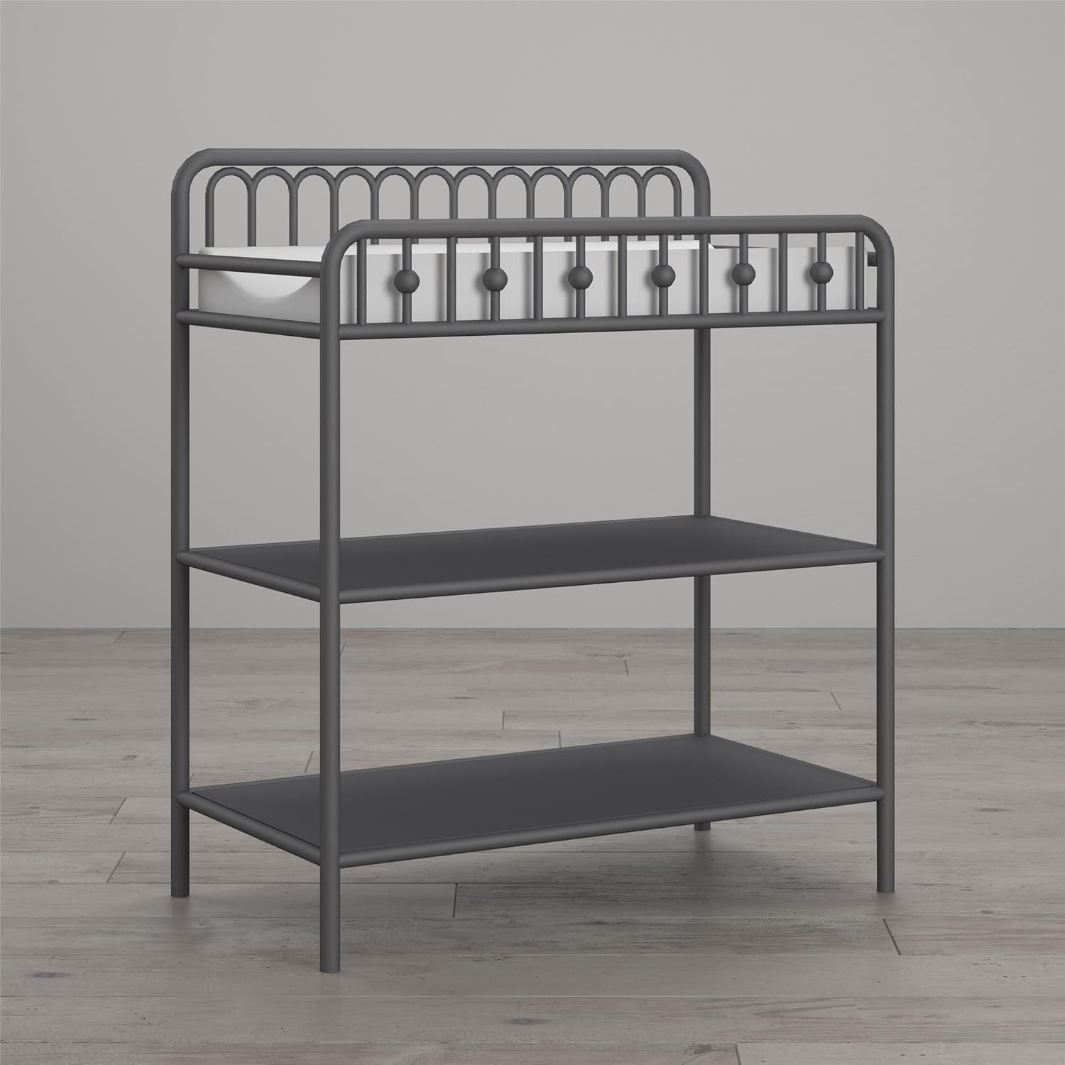 black metal changing table