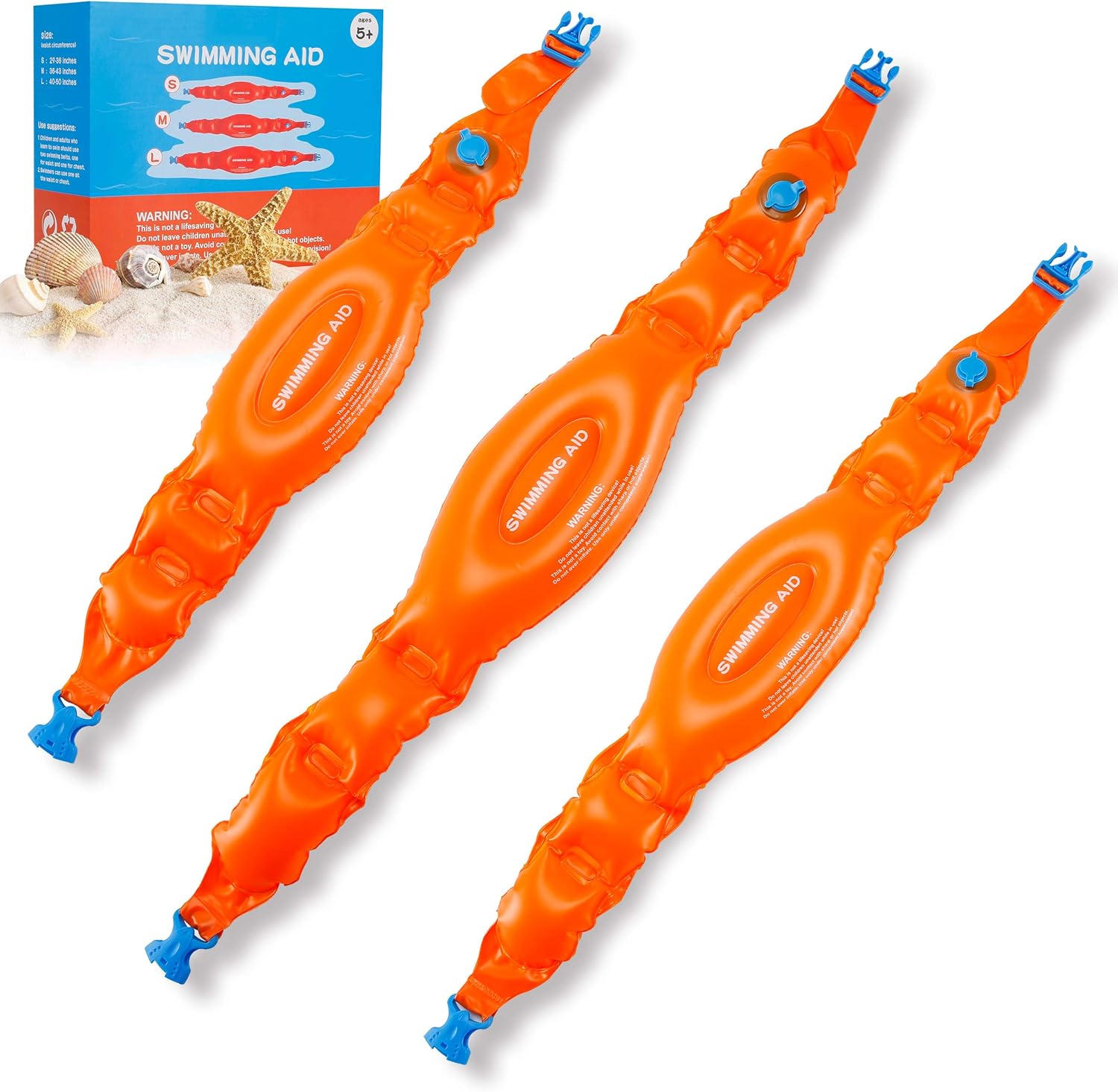 Swim Belt for Kids Adults, 3pcs Inflatable Safety Swim Training Aid Floatation Belt, Portable PVC Buoyancy Belt Pool Float for Swim Learning Beginners: Sports & Outdoors
