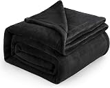 Bedsure Fleece Blanket 220x240 cm Soft Warm Throw Black