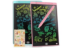 [2 Pack] Genialba LCD Writing Tablet 10-Inch Colorful Doodle Board, Toddler Learning Educational Toys Gifts for 3-8 Years Old Girls and Boys, Electronic Drawing Pad for Kids (Pink&Blue)