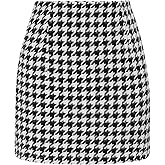 onlypuff Plaid Skirts for Women High Waisted Mini Skirts Ladies Fall Fashion Outfits Bodycon Above The Knee Dress