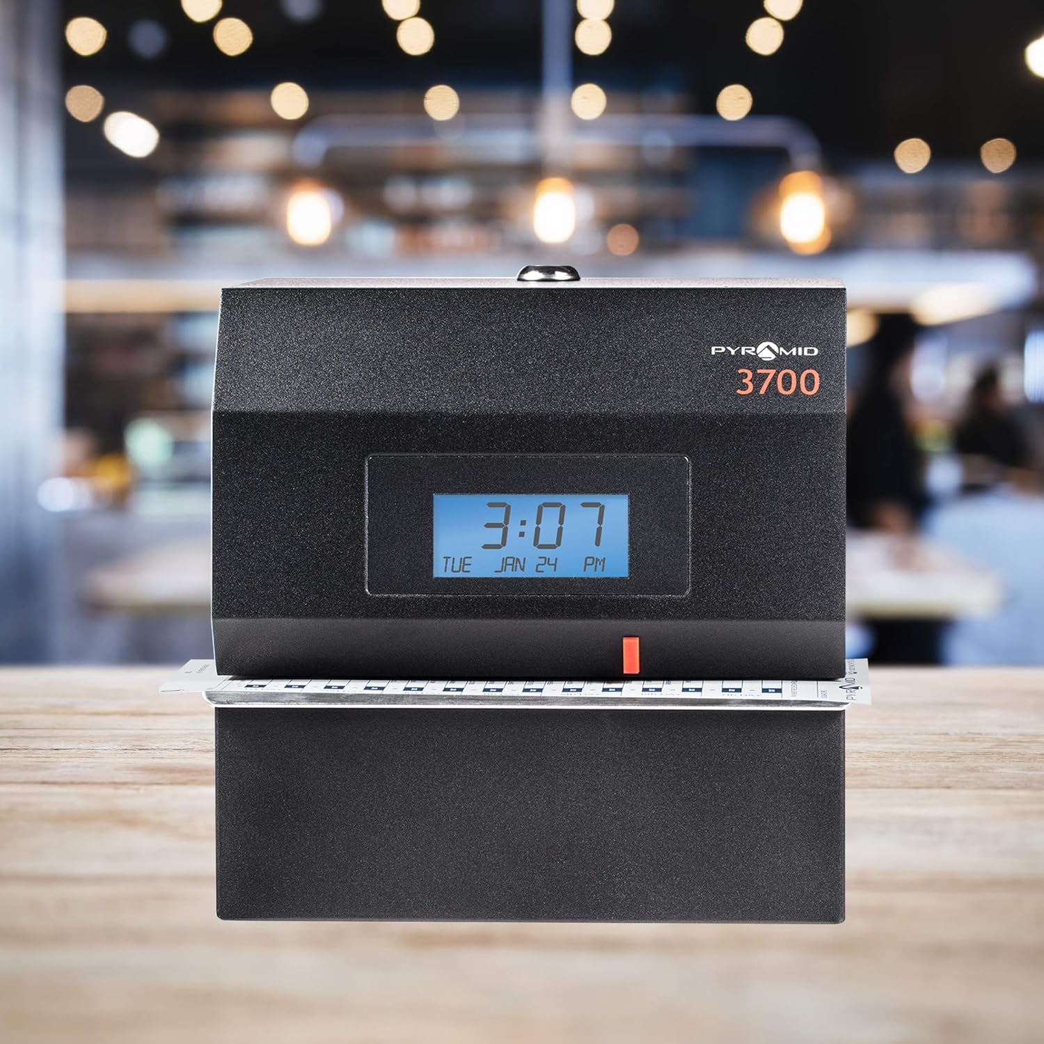 Pyramid Time Systems 3700 Heavy Duty Steel Time Clock and Document Stamp, Prints employee time & up to 14 pre-programmed messages, Made in the USA, Black : Office Products