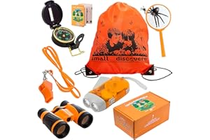 Small Discoverer Outdoor Exploration Set - Kids Adventure Pack - Perfect 3-8 Year Old boy Toys and Girl Toys - Easter Present for Kids (Orange)