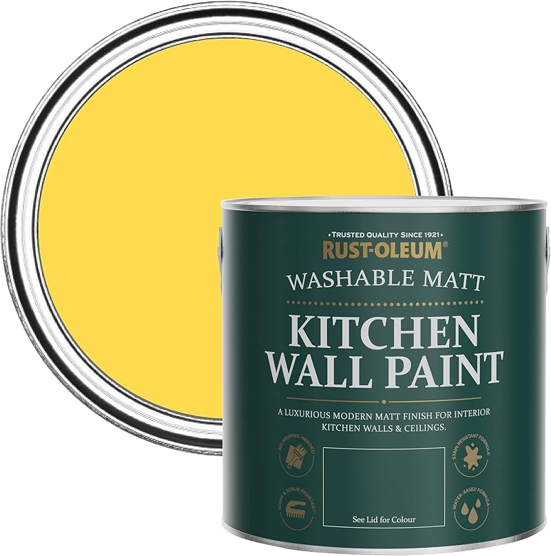 Rust-Oleum Kitchen Wall Paint Yellow Matt Lemon Sorbet Washable 2.5L