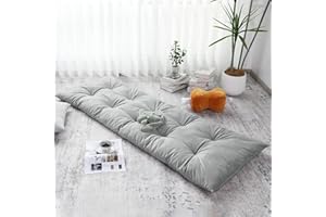 BALAPET Floor Lounger Pillow,Foldable Light Thick Tufted Floor Pillow Cushion with Elasticized Webbing for Easy Storage.Floor Lounger for Meditation,Playing,Yoga,Reading,Sleeping(Light Gray)