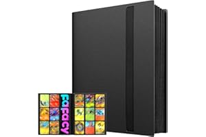 【2026】Trading Card Binder 9 Pocket, Hockey Card Binder with Sleeves Anti-open Strap Waterproof 20-Page 360 Game Cards Binder 