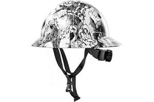 AnTools Skull Design Full Brim Hard Hat, OSHA Construction Work Approved, 4-Point Adjustable Suspension, ANSI Z89.1