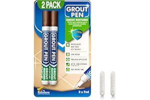 Twin Pack (BROWN) Grout Pen - Designed for restoring tile grout in bathrooms & kitchens