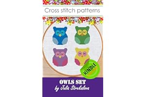 Cross stitch patterns for beginners with 4 simple easy owls. Embroidery designs animals, Kindle edition, plastic canvas
