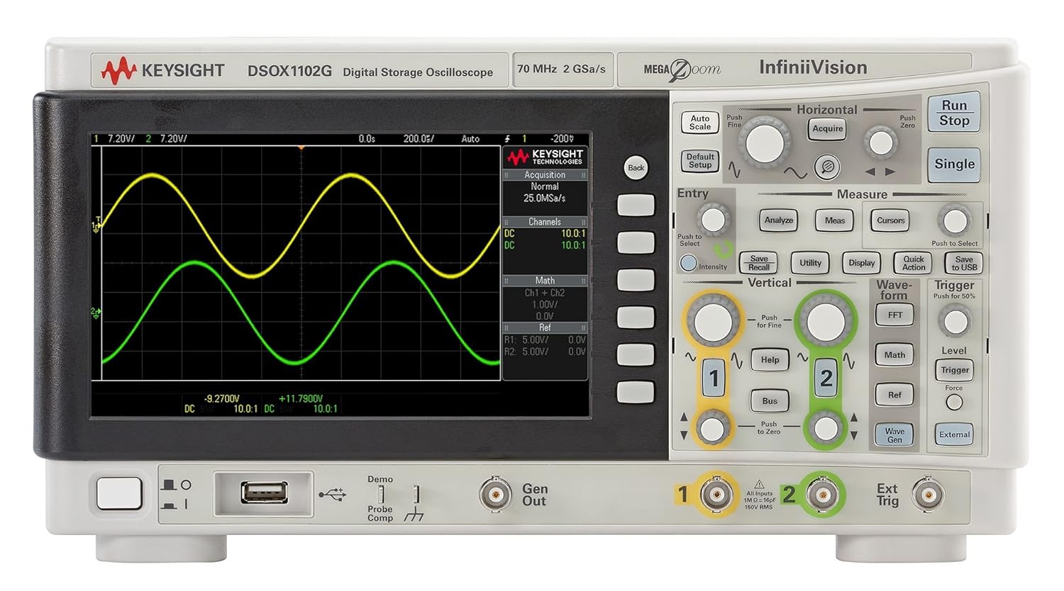 KEYSIGHT DSOX1102G100MHz Oscilloscope 100 MHz, 2 Analog Channels