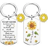 WIRNGF Sister Gifts for Little Big Sisters Cute Sunflower Sister Keychain Gifts for Women Birthday Galentines Christmas Gift for Teen Girls Adult Sisters
