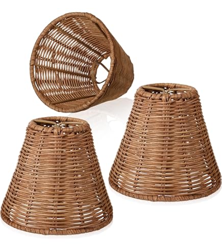 mini lampshades set of 3,Lamp Shade Rattan Clip-On shades,empire
