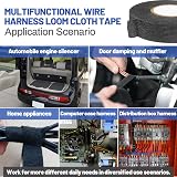 RED WOLF Wire Harness Tape 3/4in x 50ft 2 Pack Anti Squeak Heat Resistant view 3