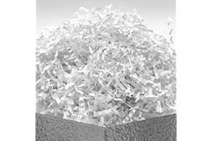 DOTUHAO Crinkle Cut Paper Shred, White Color Crinkle Paper, 2 Ounce Gift Basket Filler, Gift Box Filler Paper Shreds, Raffia Grass great for Gift Wrapping, Basket Filling (White, 2 oz)