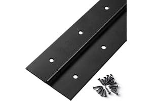 FVSEC Heavy Duty Piano Hinge 48 Inch x 3 Inch Width, True 0.060'' Thick Stainless Steel Black Piano Hinge for Heavy Duty Cabinet, Door, Toolbox, Wooden Box, Metal Plate, Furniture, Industrial Project