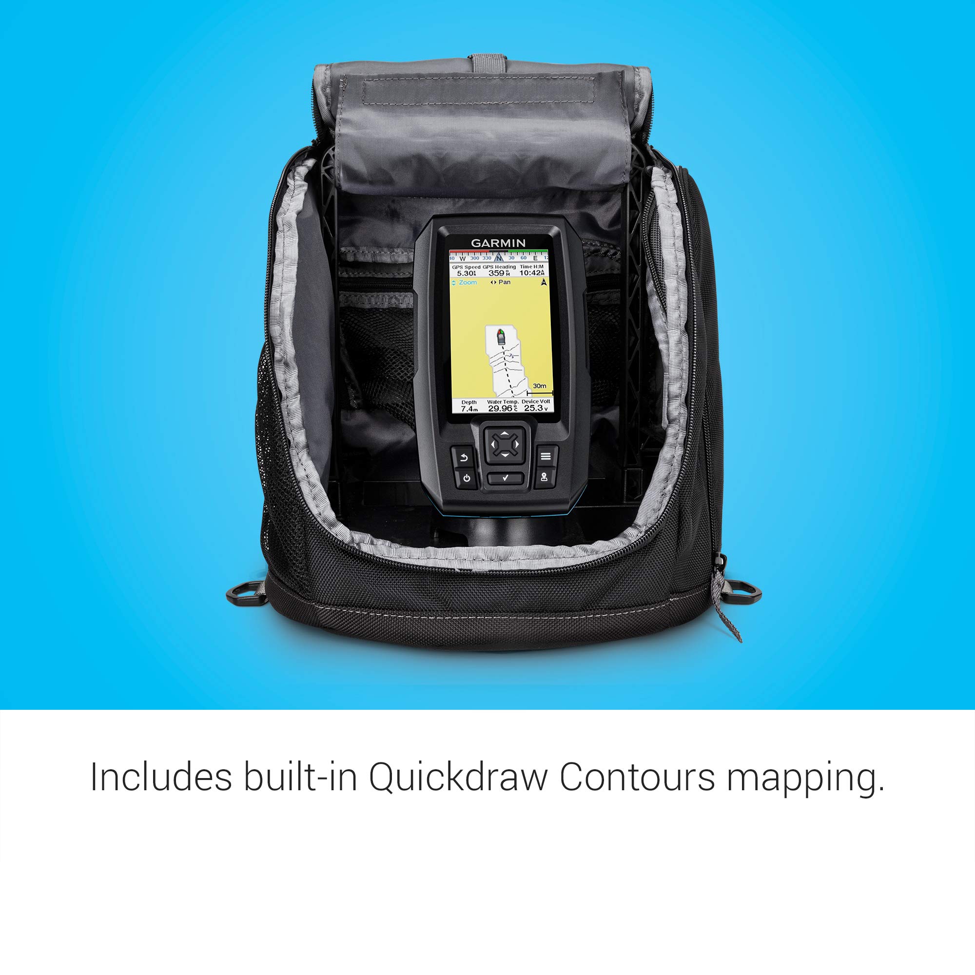 Garmin Striker Plus 4 Ice Fishing Bundle, Includes Portable Striker Plus 4 Fishfinder and Dual Beam-IF Transducer